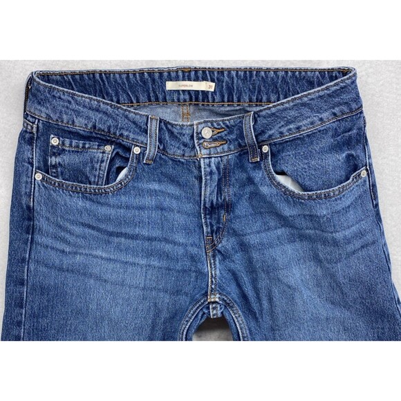Levi's Superlow Jeans Women's Blue Denim Relaxed Fit W31 L32 Boot Cut Western - Picture 2 of 16